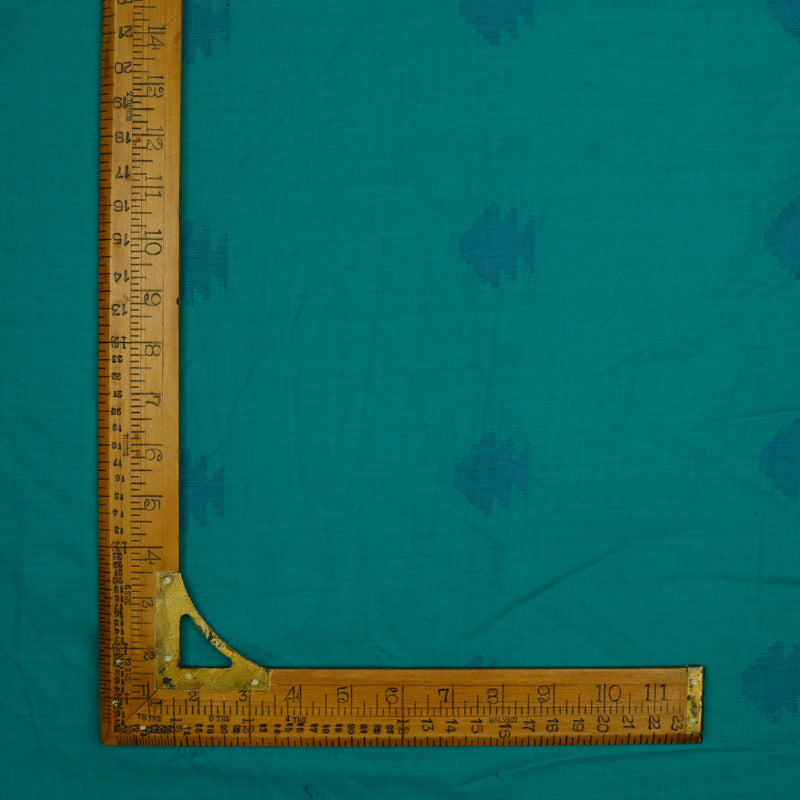 Tiffany Blue Cotton Fabric With Motifs