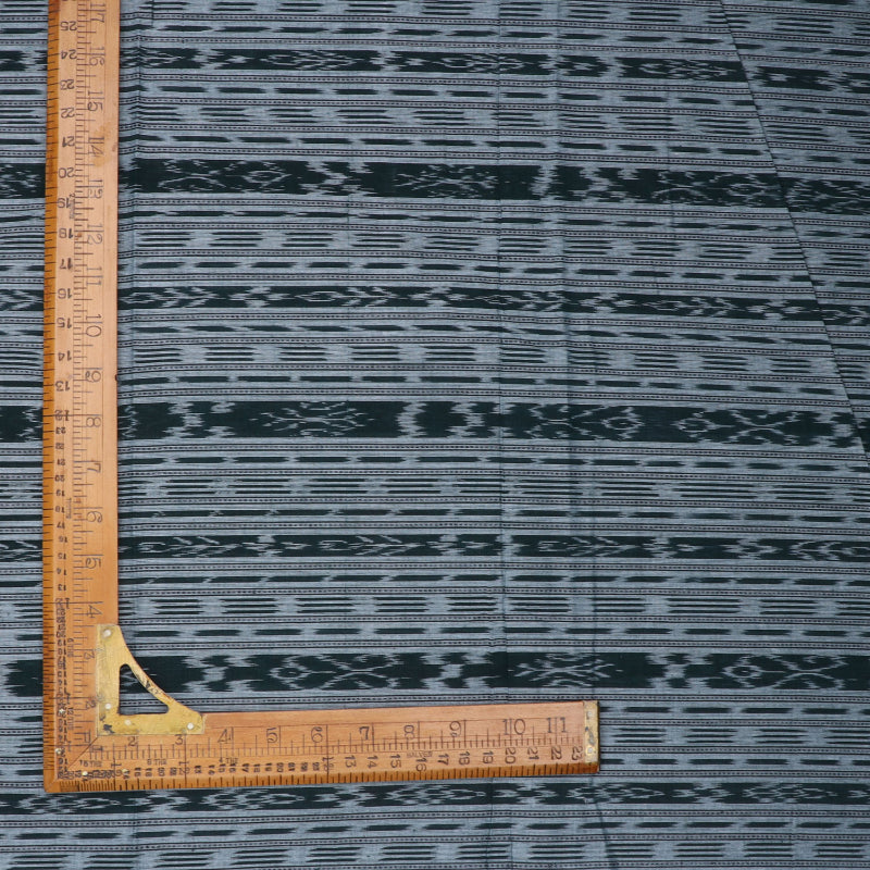 Lava Grey Cotton Fabric With Ikat Pattern