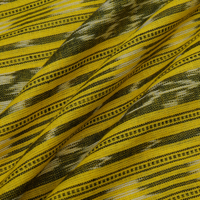 Bright Yellow Cotton Ikat Fabric