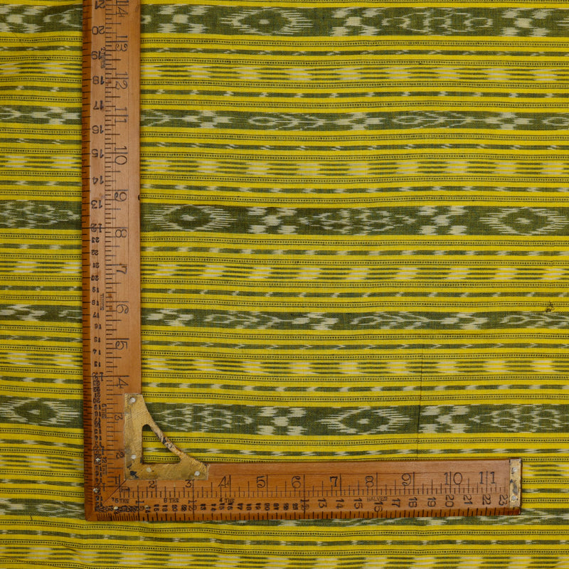 Bright Yellow Cotton Ikat Fabric