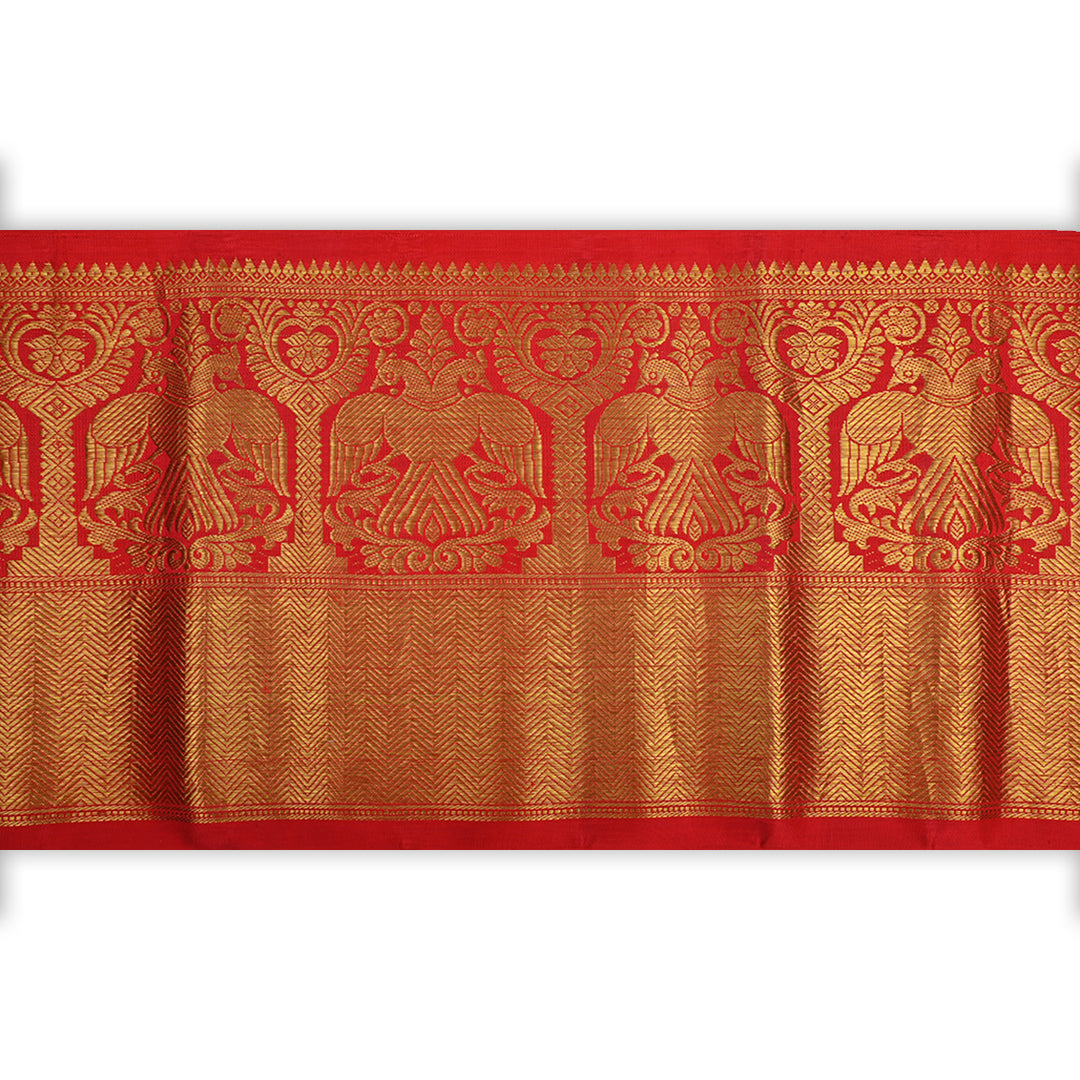 Chilli Red Kanchi Silk Border