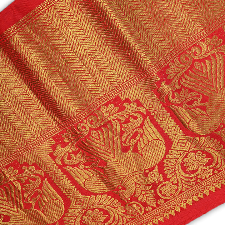 Chilli Red Kanchi Silk Border