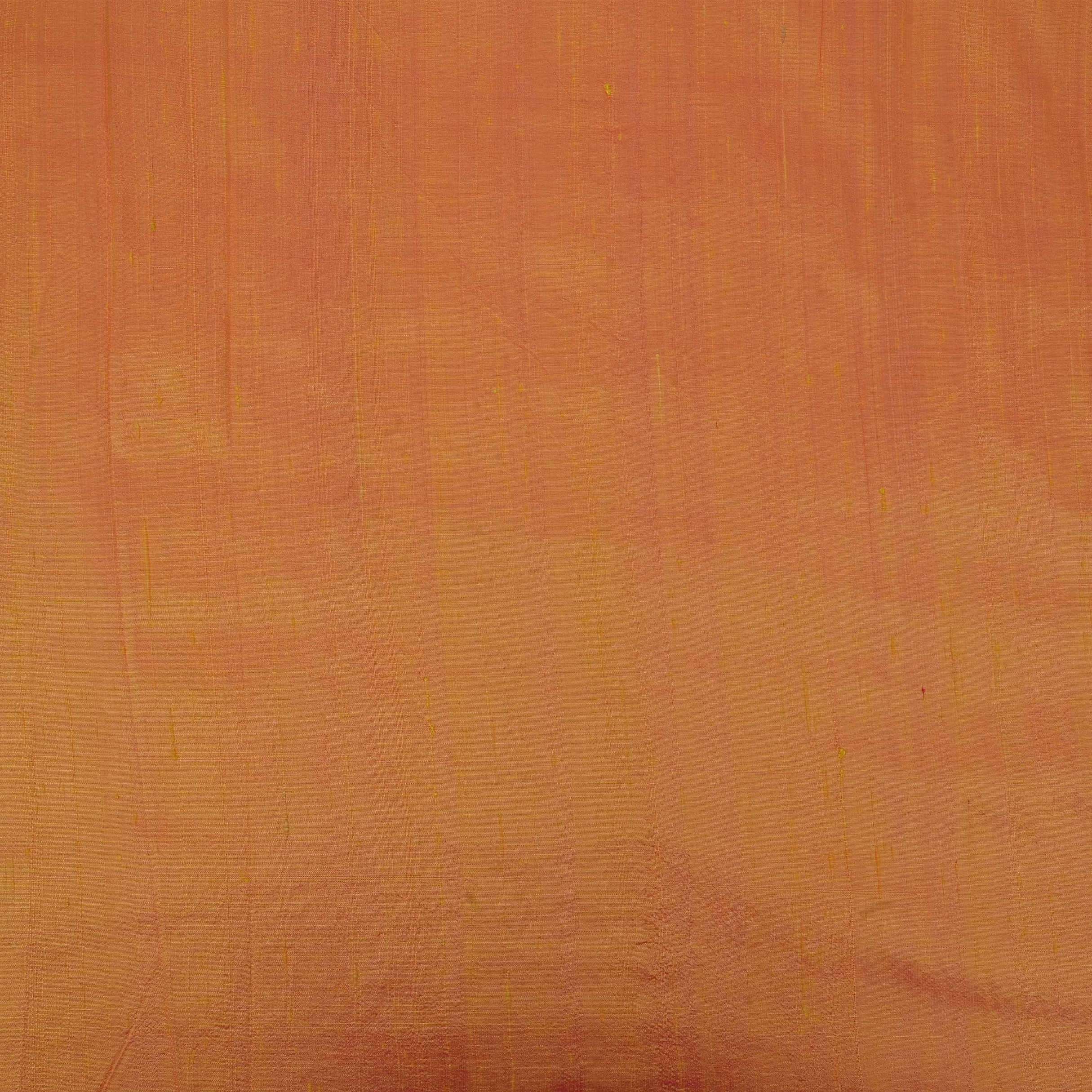 Marigold Orange Plain Raw Silk Fabric