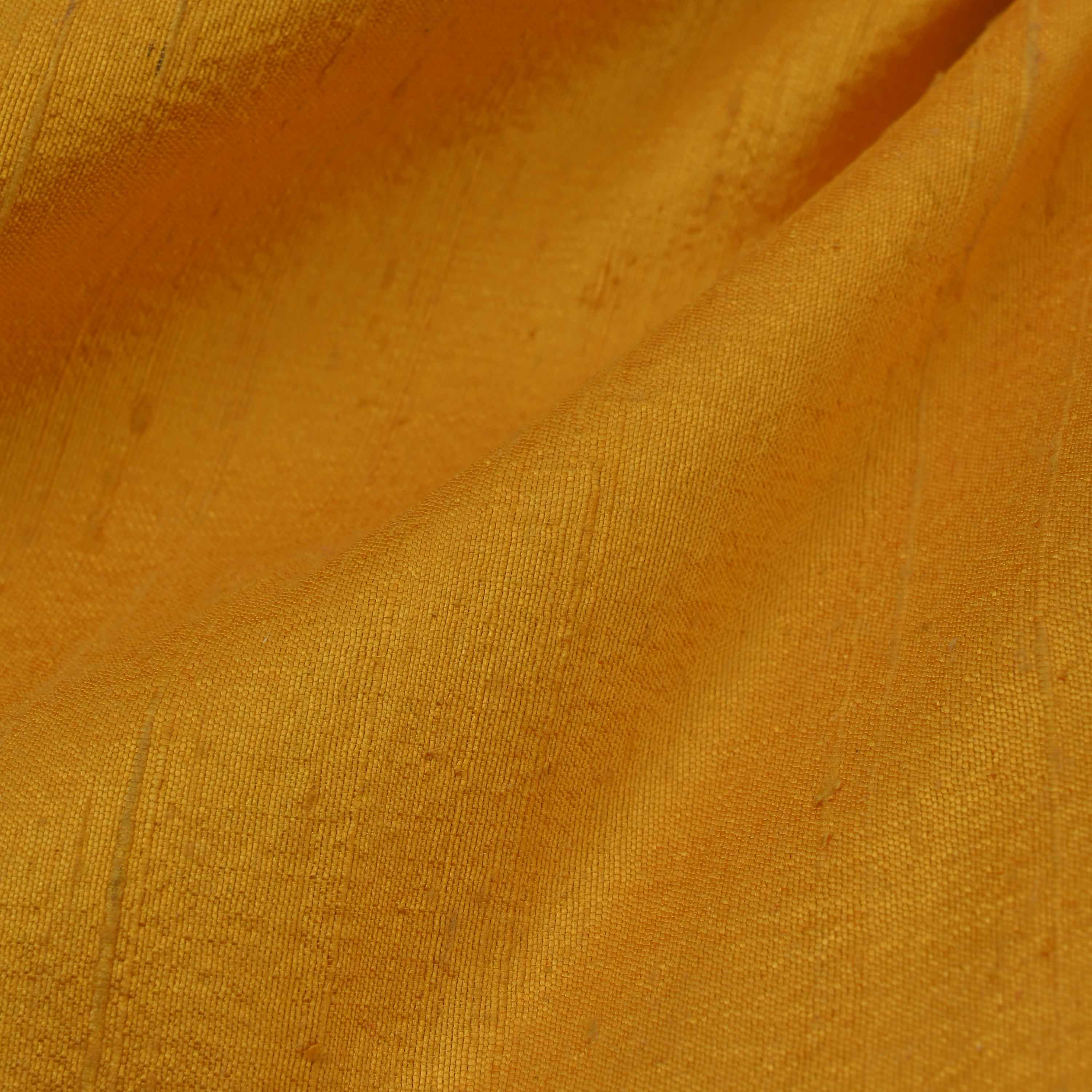 Mustard Yellow Plain Raw Silk Fabric