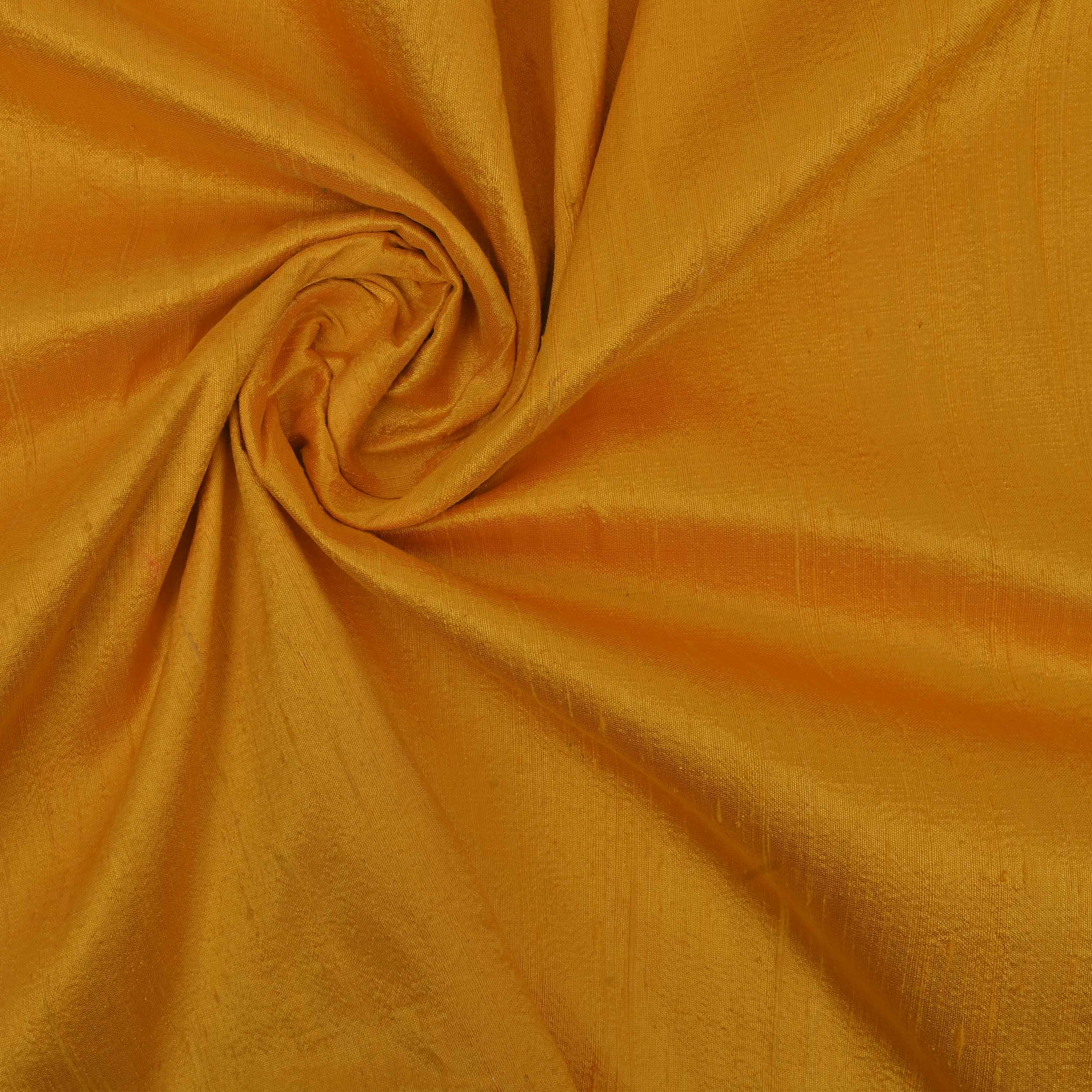 Mustard Yellow Plain Raw Silk Fabric