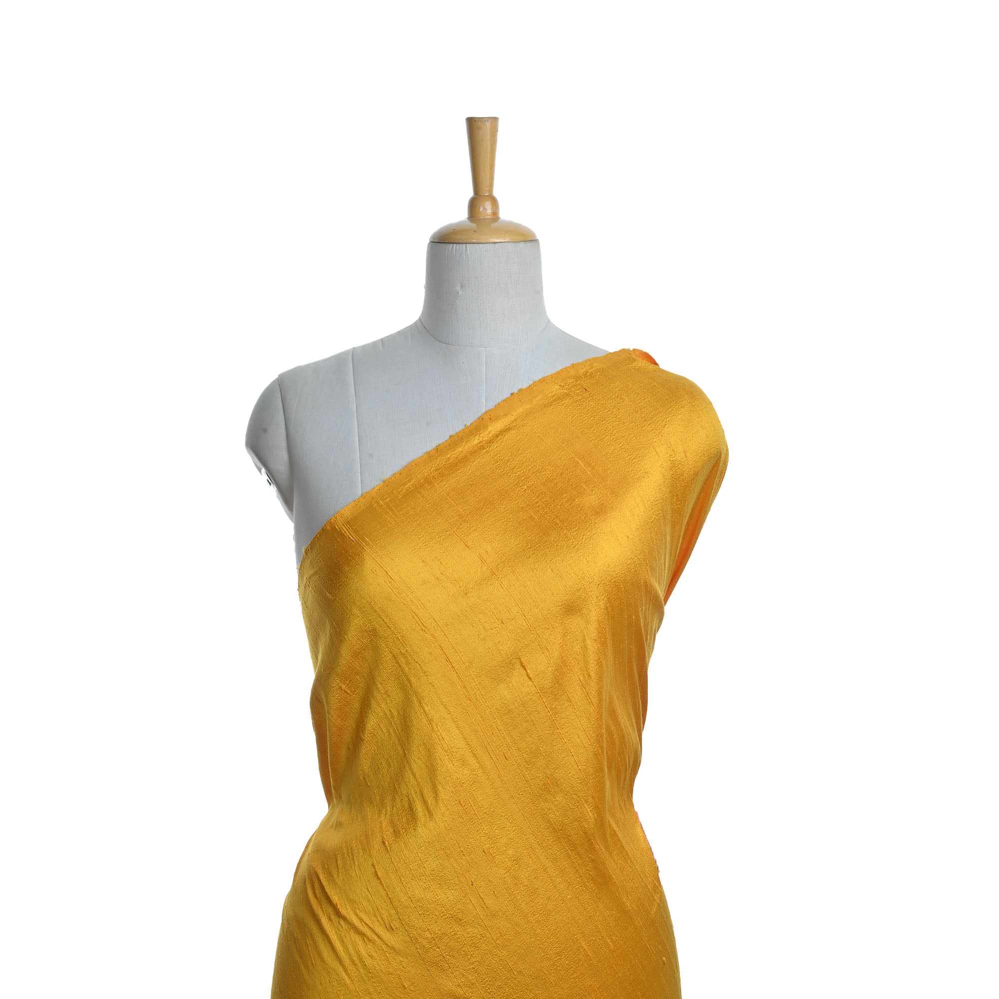 Mustard Yellow Plain Raw Silk Fabric