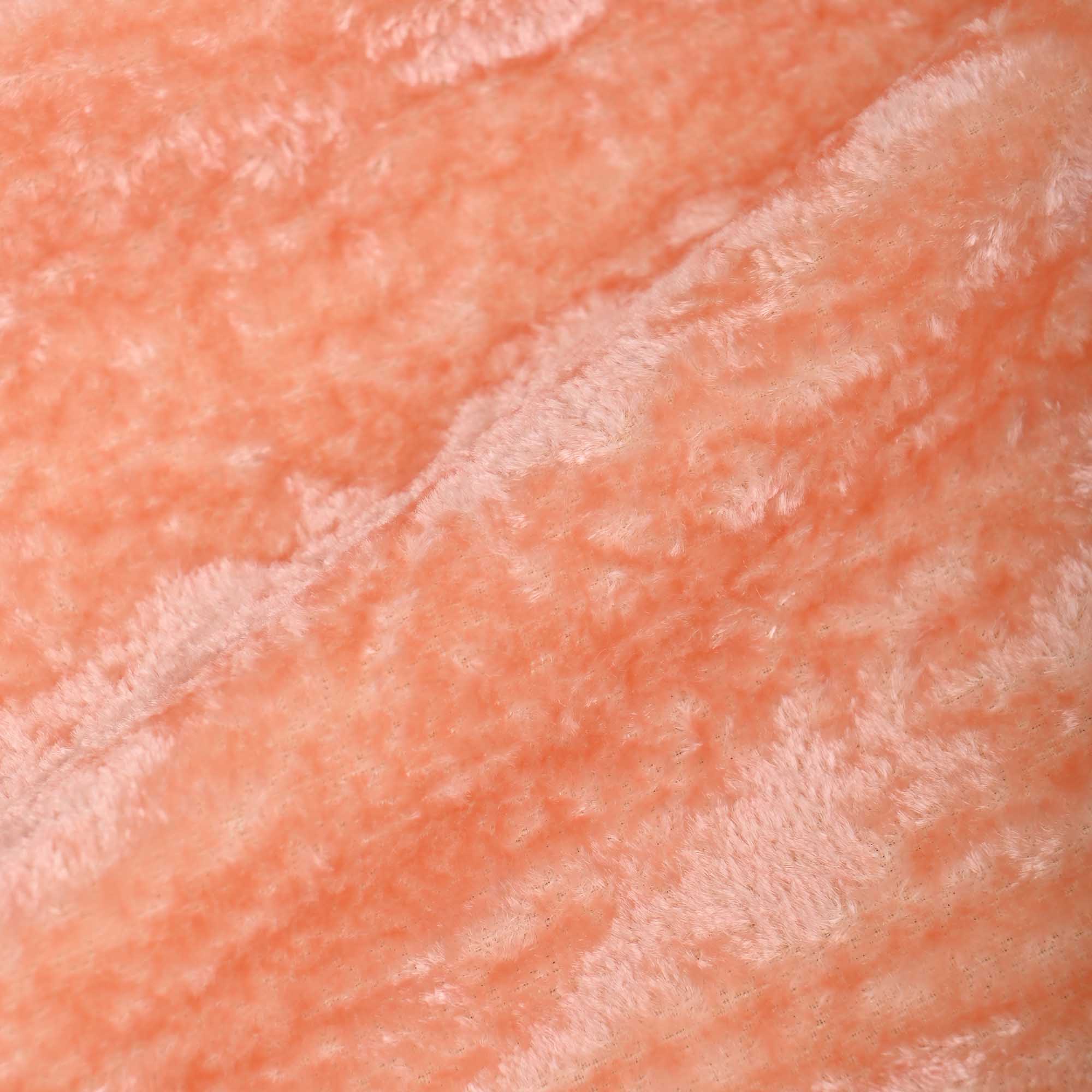 Creamy Peach Plain Velvet Fabric