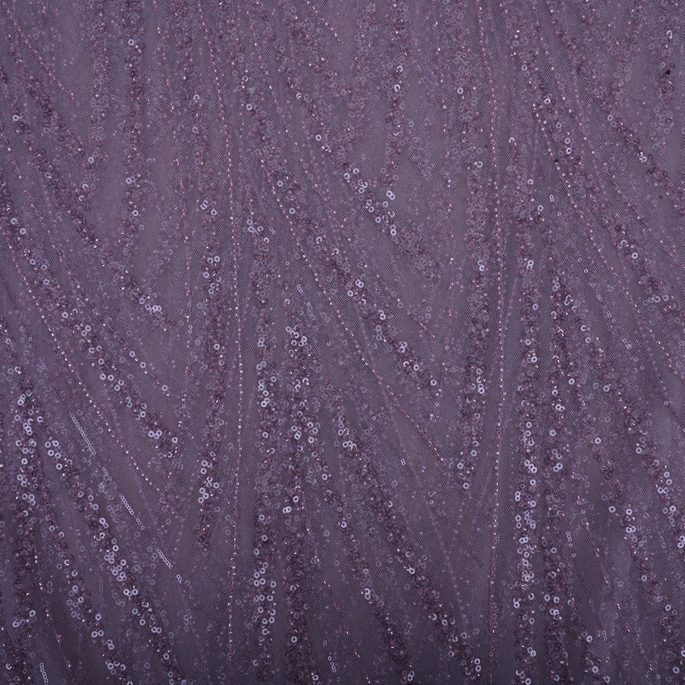 Pale Purple Embroidery Net Fabric