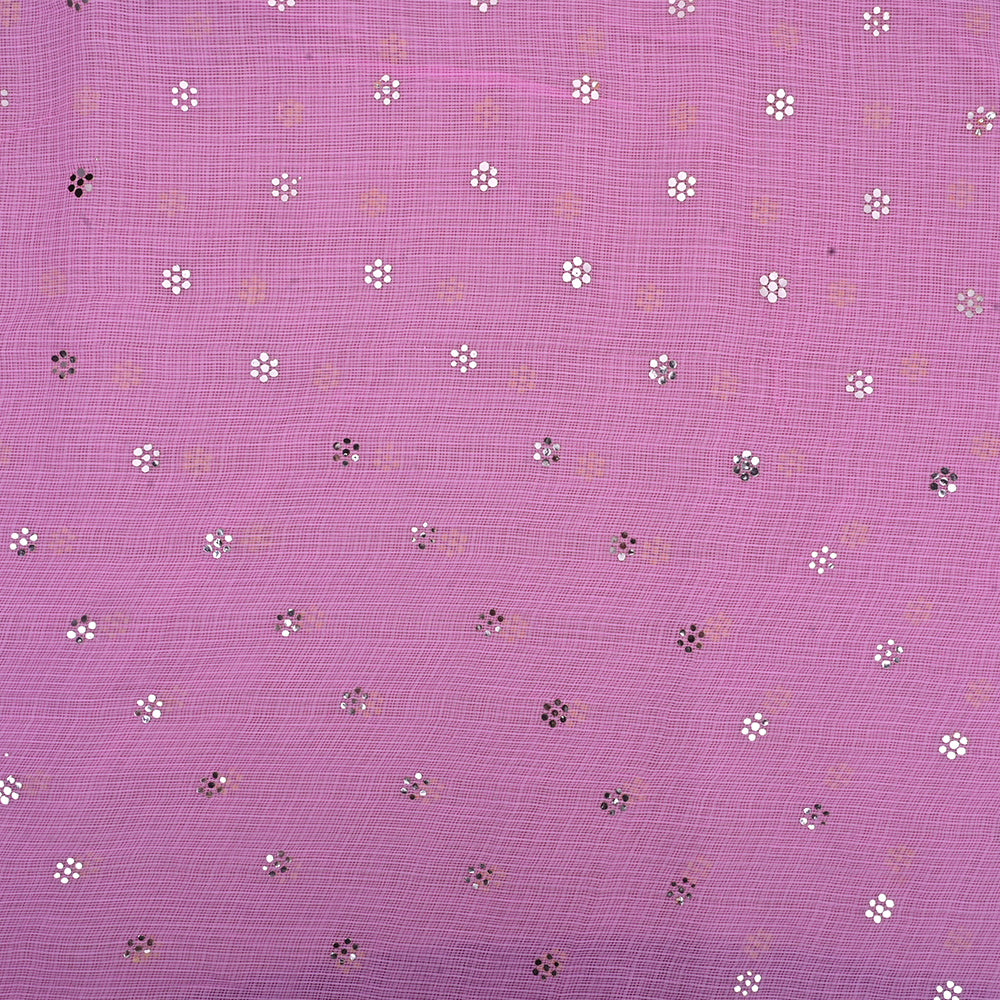 Passion Pink Embroidery Kota Fabric