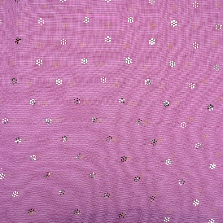 Passion Pink Embroidery Kota Fabric