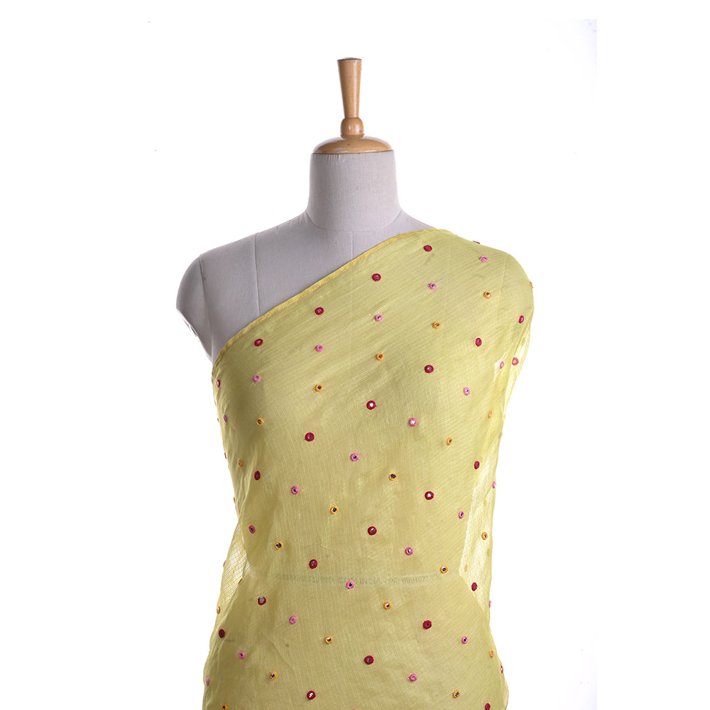 Clover Lime Yellow Kota Fabric