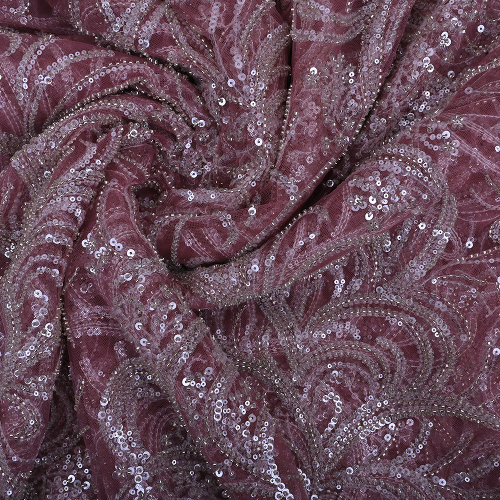 Pastel Rose Gold Pink Net Fabric