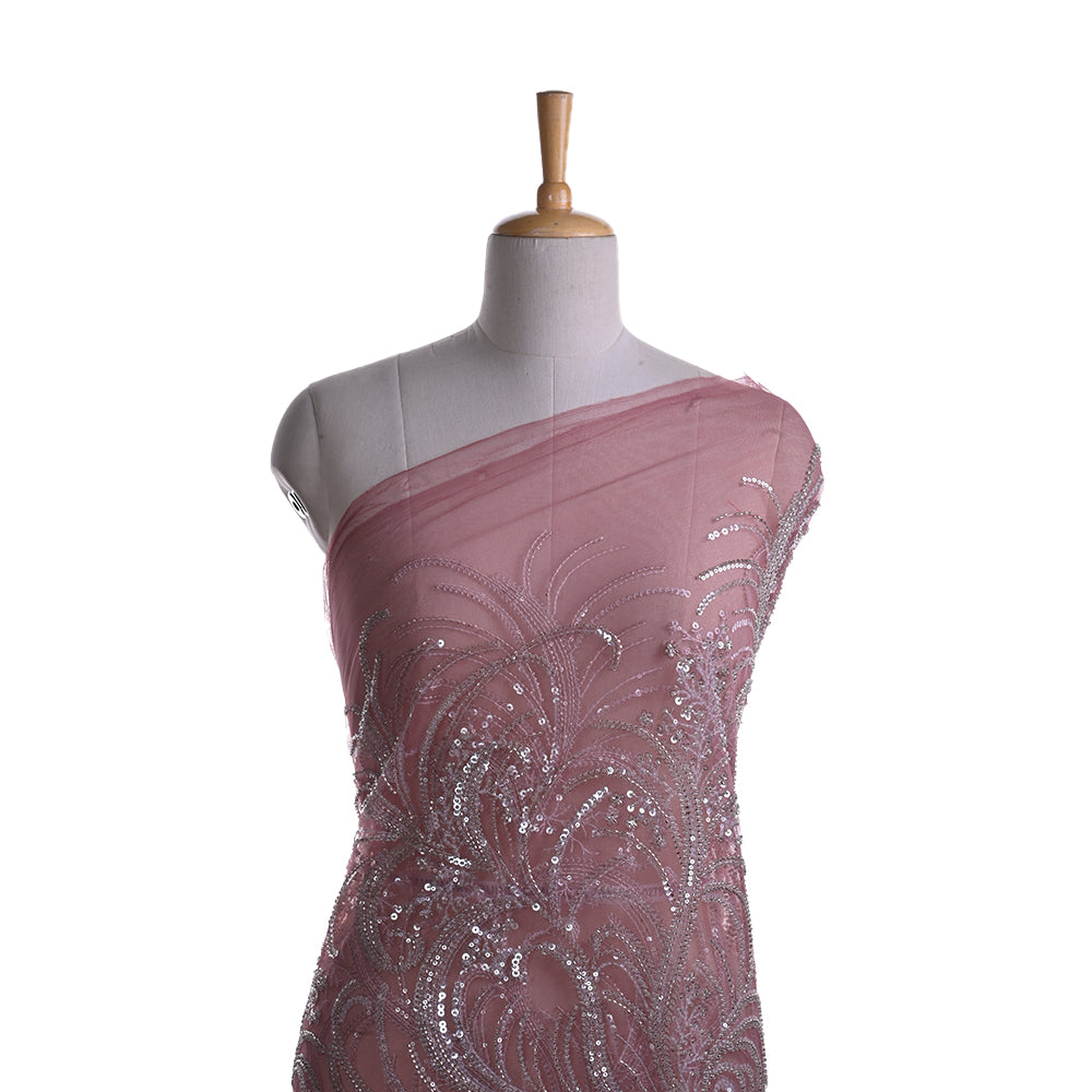 Pastel Rose Gold Pink Premium Net fabric Pastel Rose Gold Pink Premium Net fabric