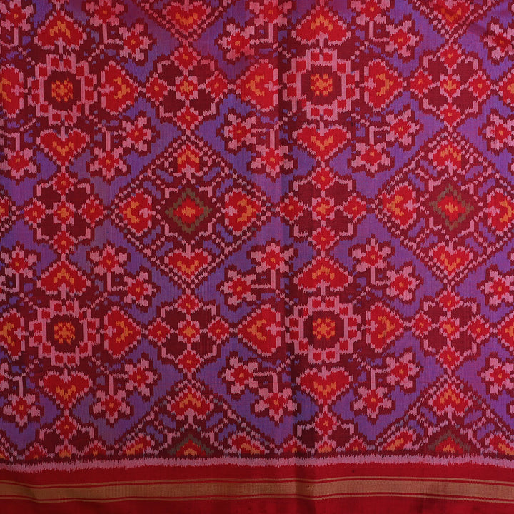 Bright Red Ikat Silk Fabric