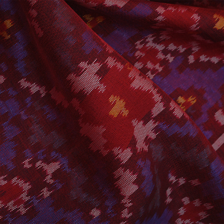 Bright Violet Ikat Silk Fabric