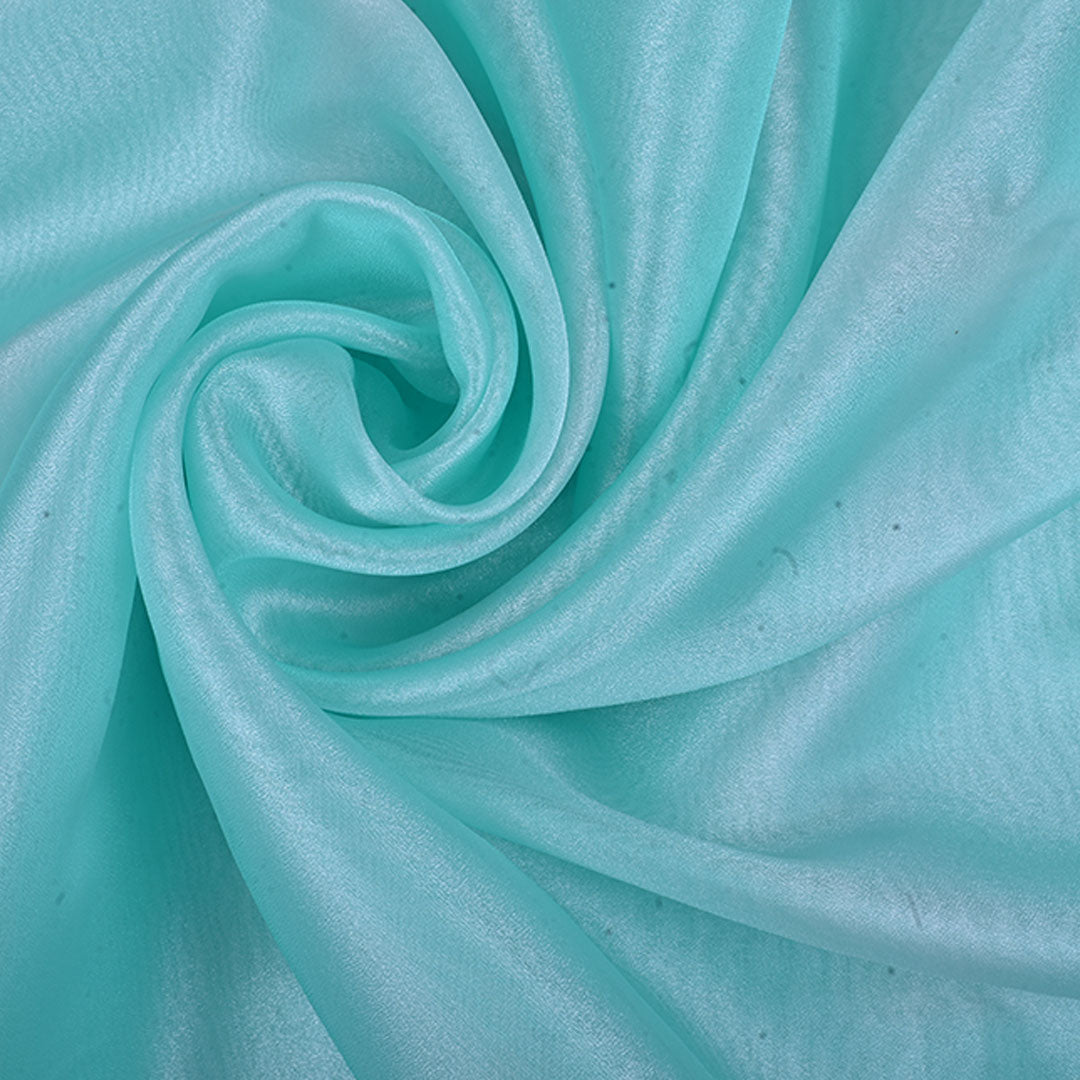 Pastel Sky Blue Plain Shimmer Tissue Fabric