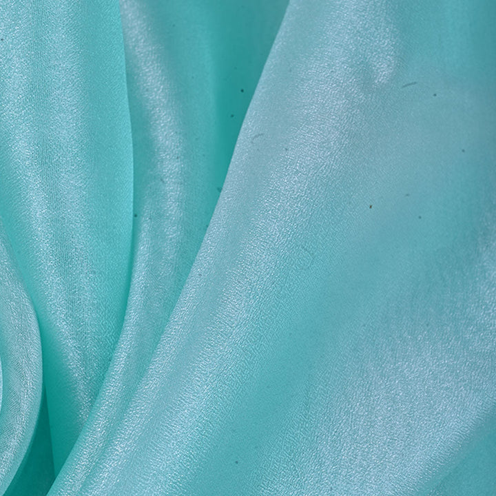 Pastel Sky Blue Plain Shimmer Tissue Fabric