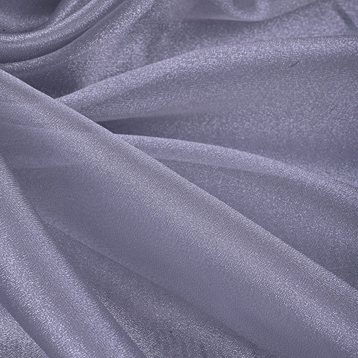 Ash Gray Plain Shimmer Tissue Fabric