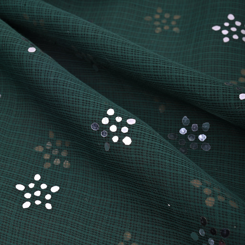 Phthalo Green Printed Tissue Fabric