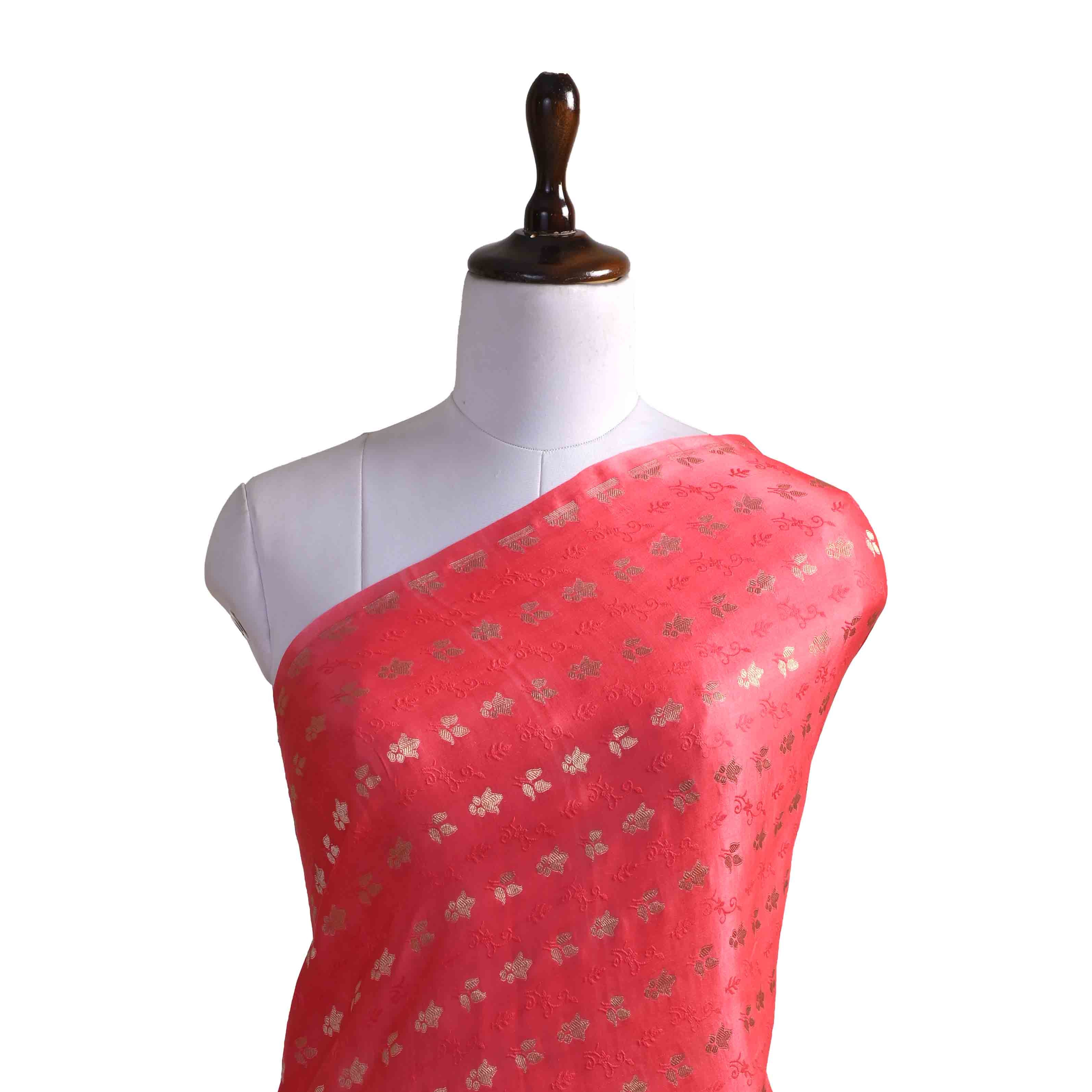 Gorgeous Pink Banarasi Fabric