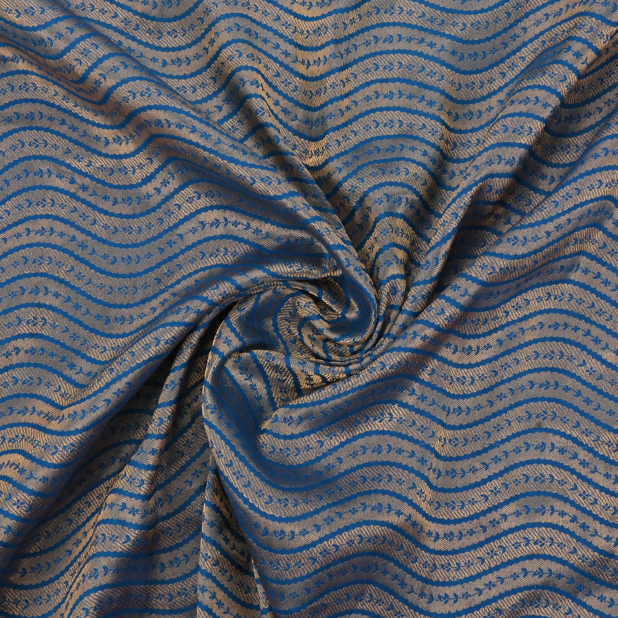 Blue Banarasi Silk Fabric