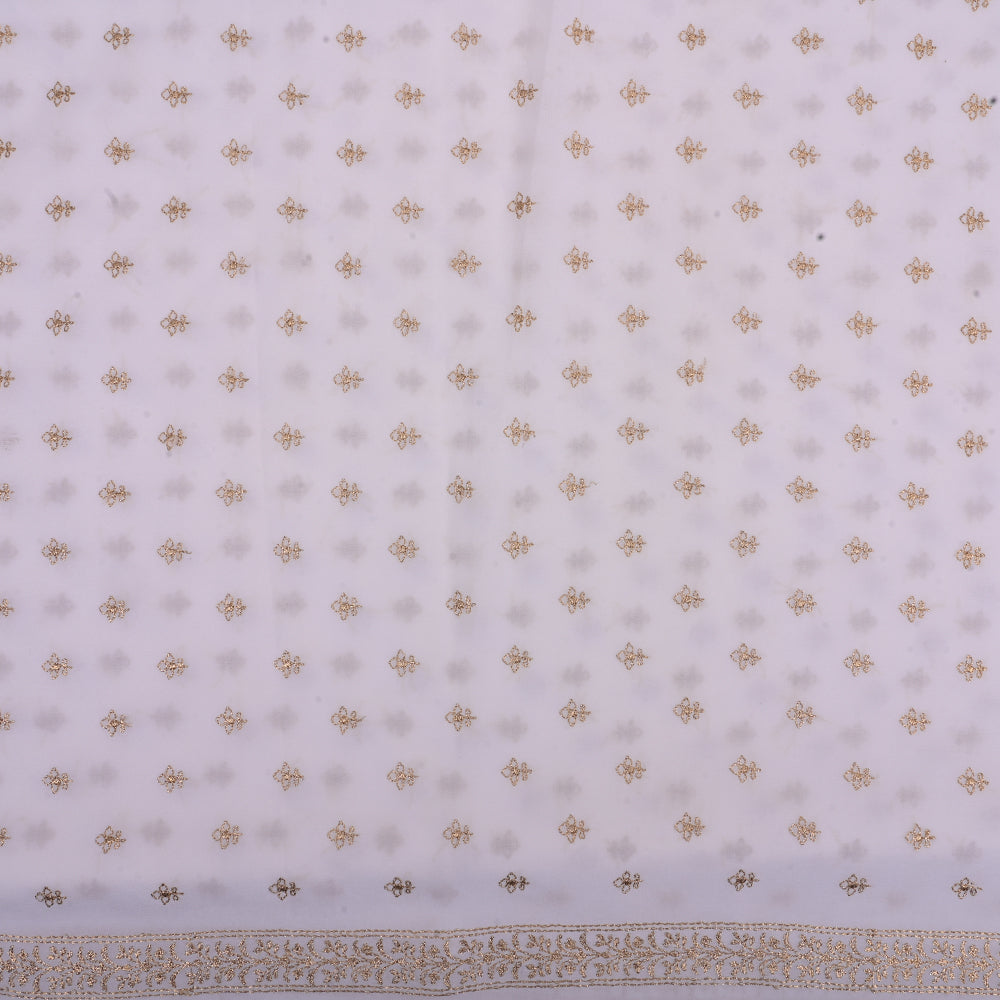 White Embroidery Crepe Fabric