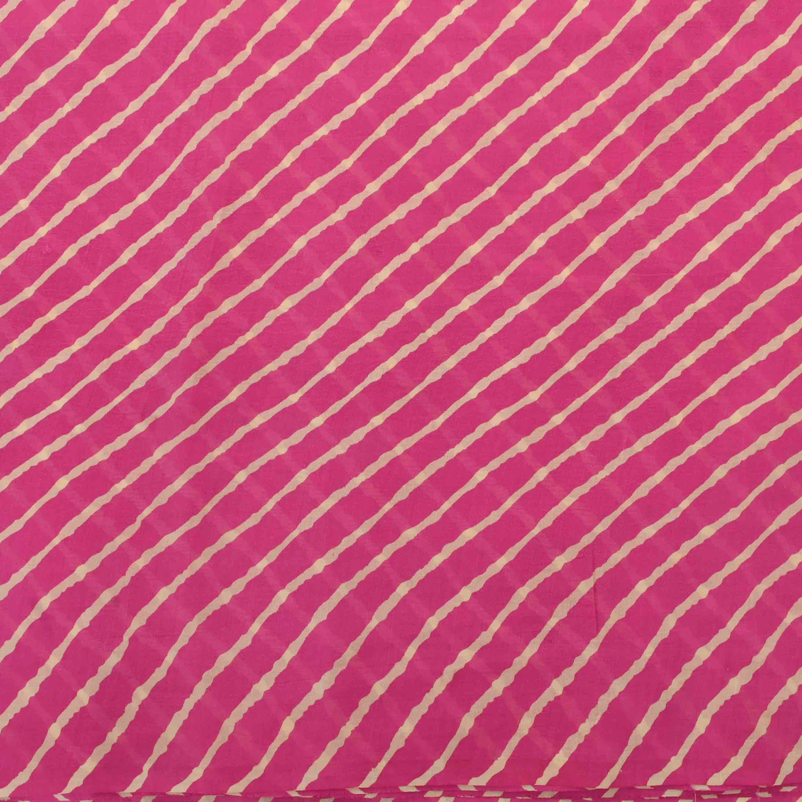 Rose Pink Geometric Printed Silk Fabric