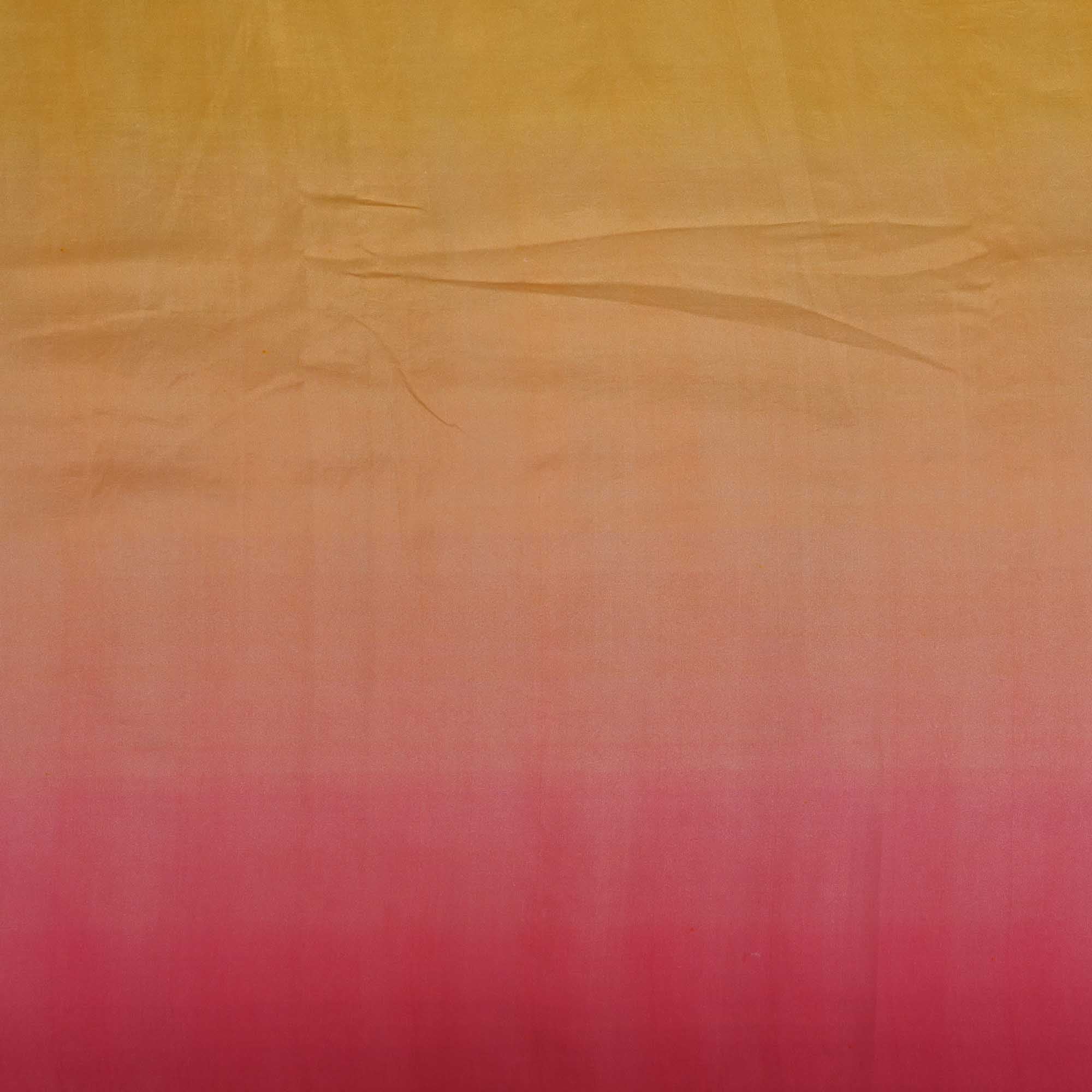 Yellow Pink Ombre Plain Silk Fabric