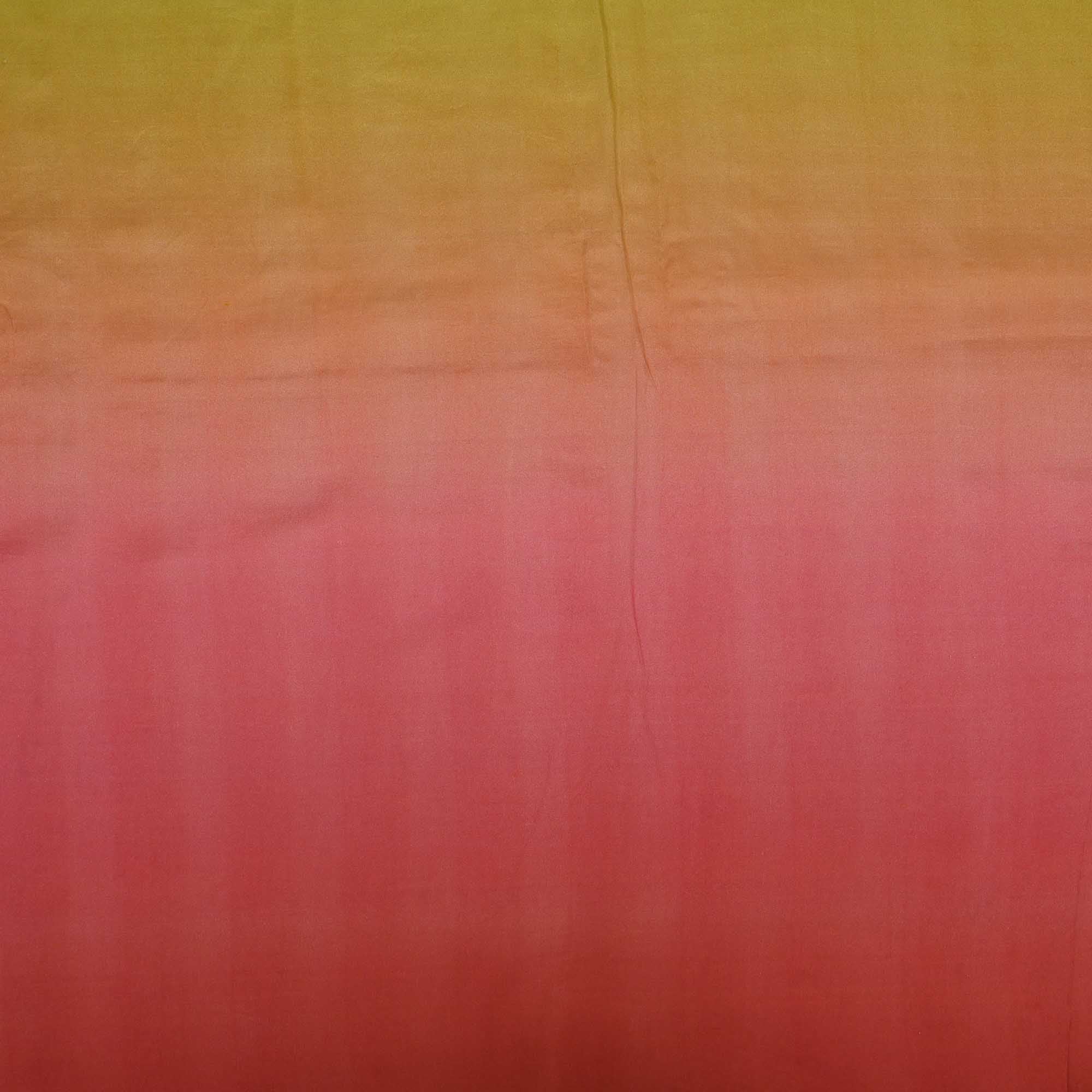 Gold Pink Ombre Plain Silk Fabric