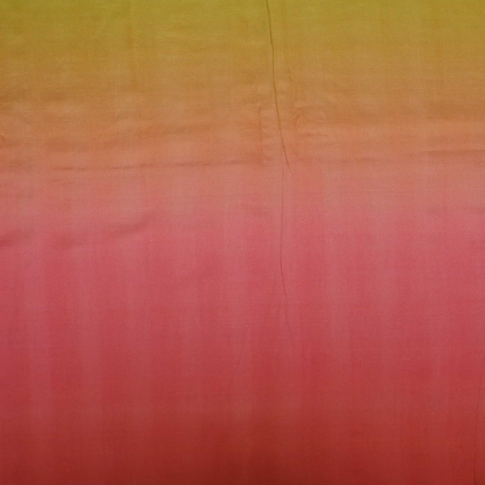 Gold Pink Ombre Plain Silk Fabric