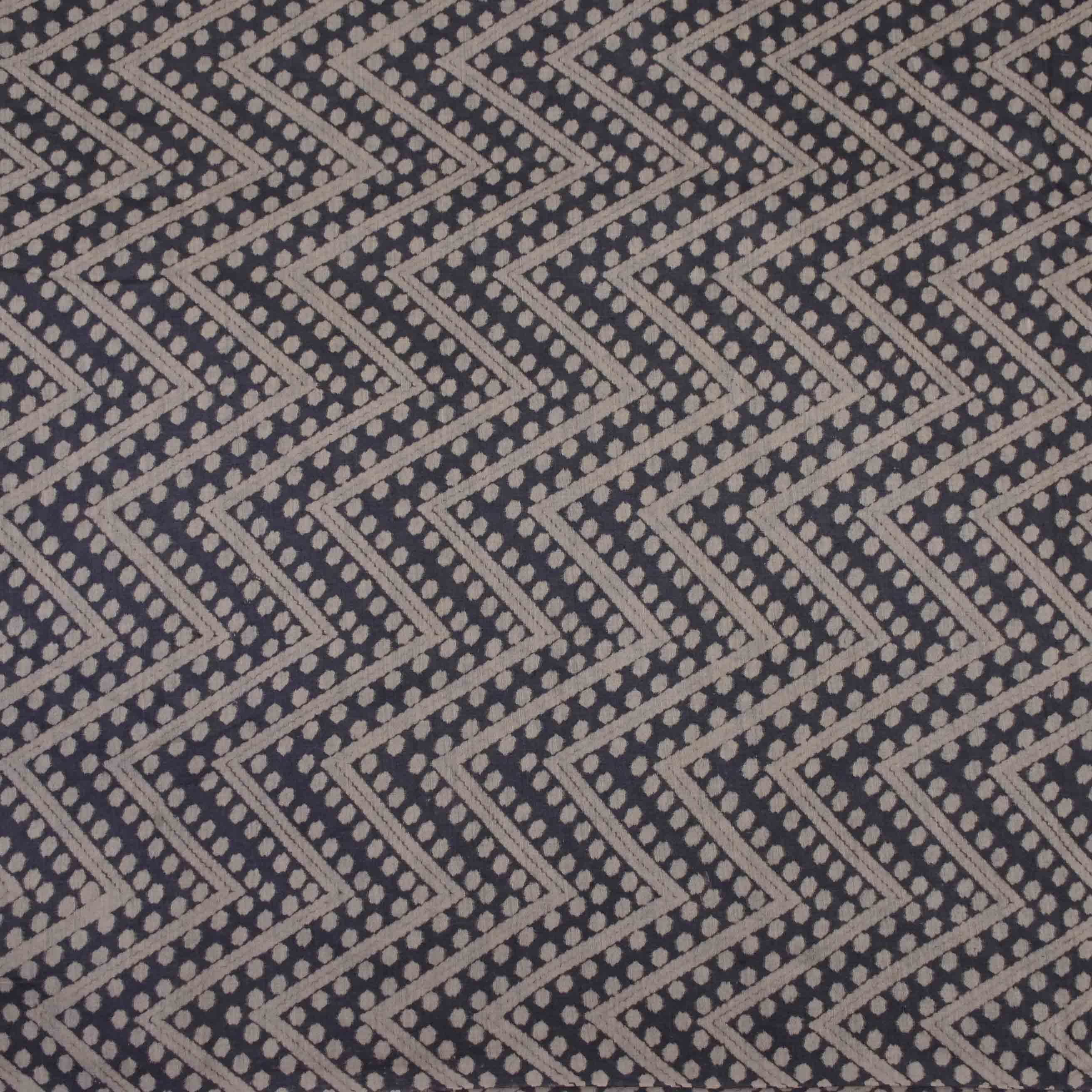 Blackish Grey Printed Tussar Fabric With Geometric Pattern