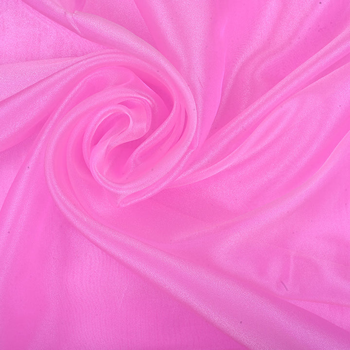 Light Deep Pink Plain Shimmer Tissue Fabric