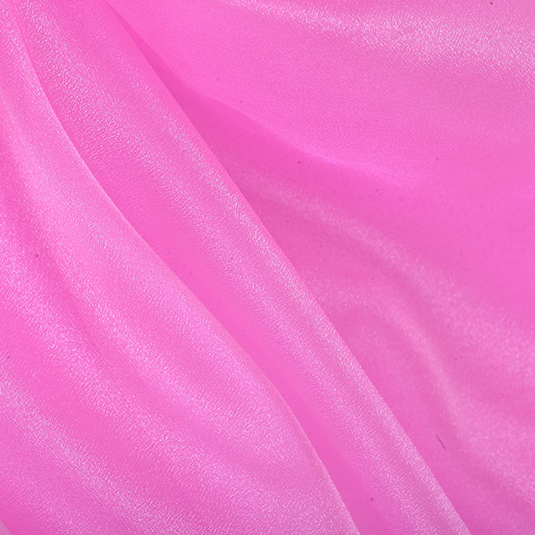 Light Deep Pink Plain Shimmer Tissue Fabric