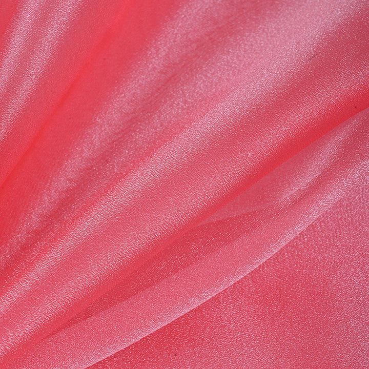 Tulip Pink Plain Shimmer Tissue Fabric