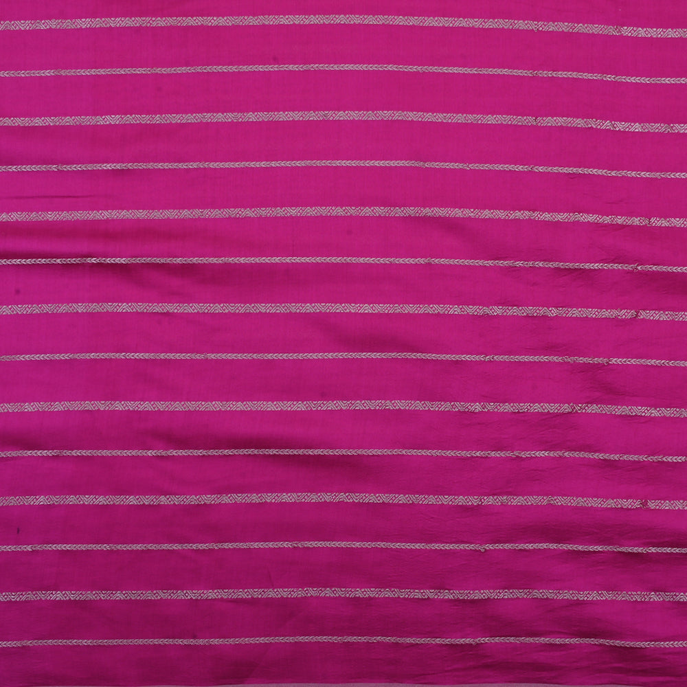 Bright Magenta Pink Banarasi Fabric