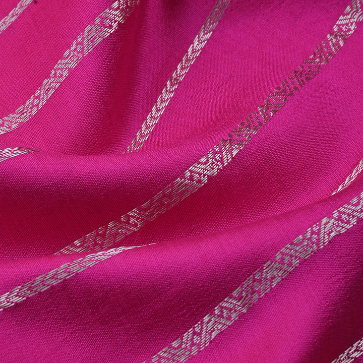 Bright Magenta Pink Banarasi Fabric