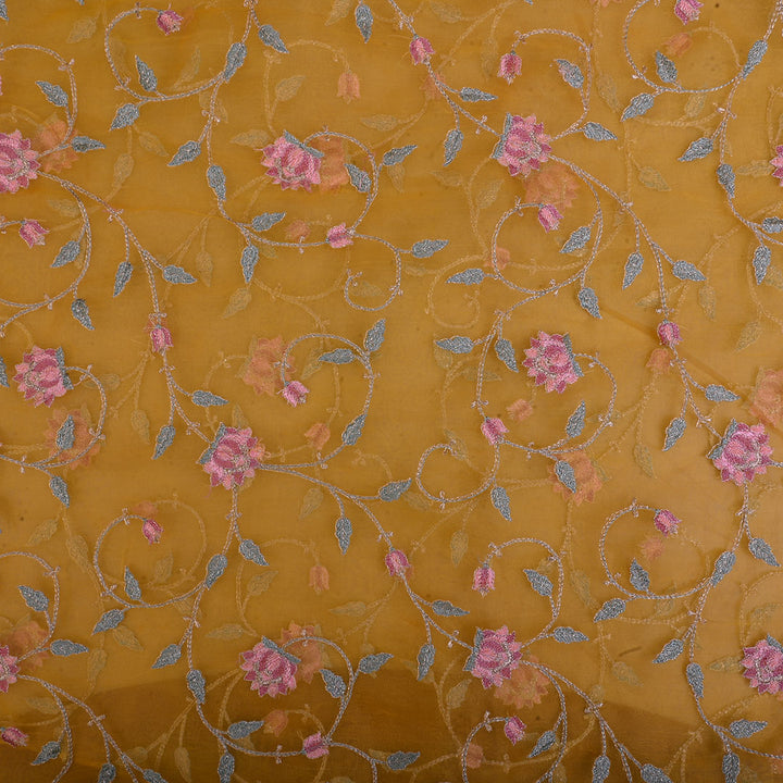 Munsell Yellow Embroidery Organza Fabric