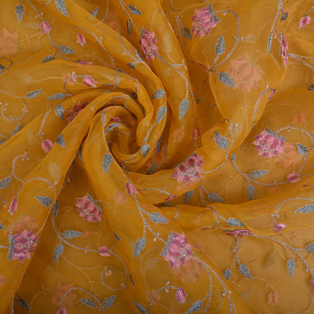 Munsell Yellow Embroidery Organza Fabric