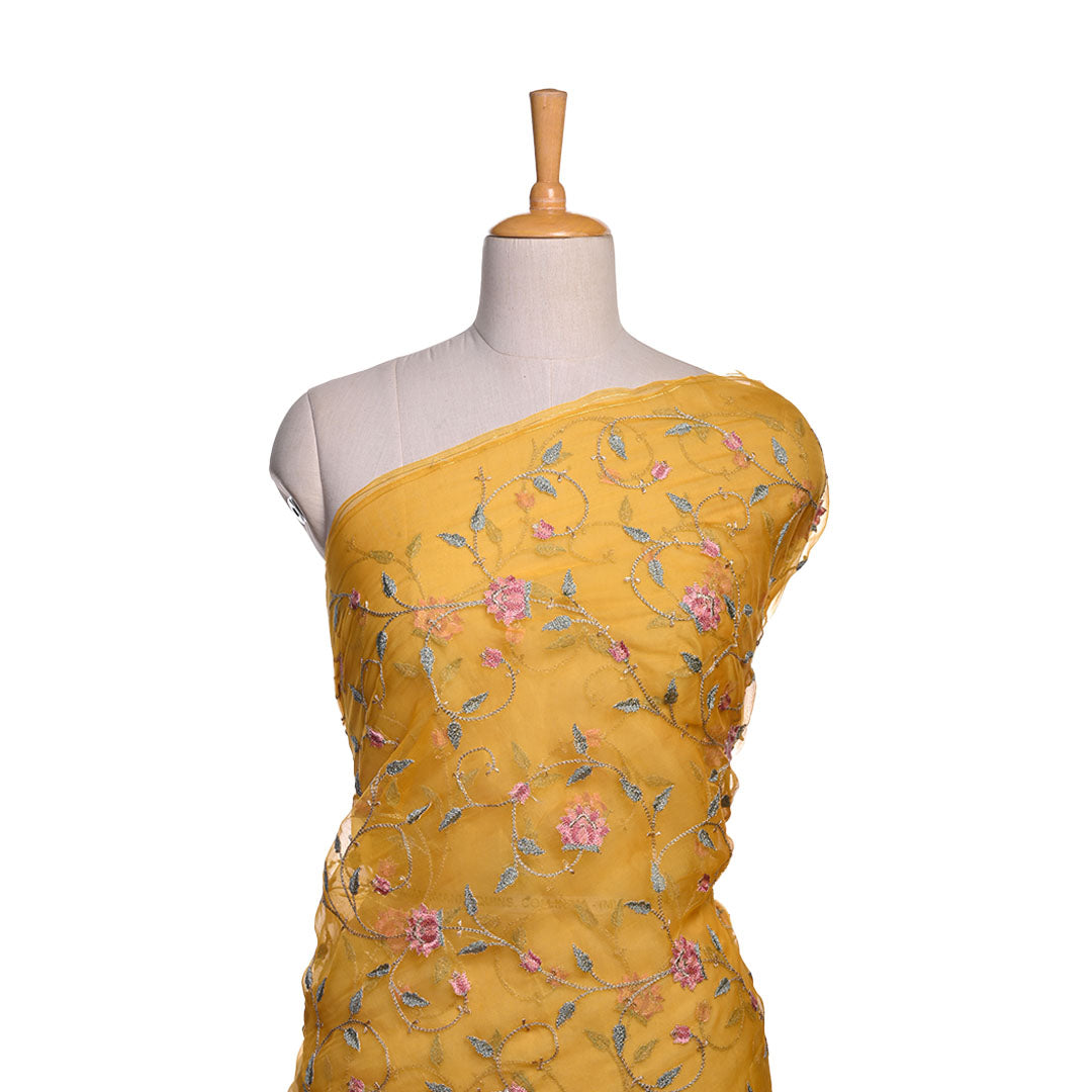 Munsell Yellow Embroidery Organza Fabric