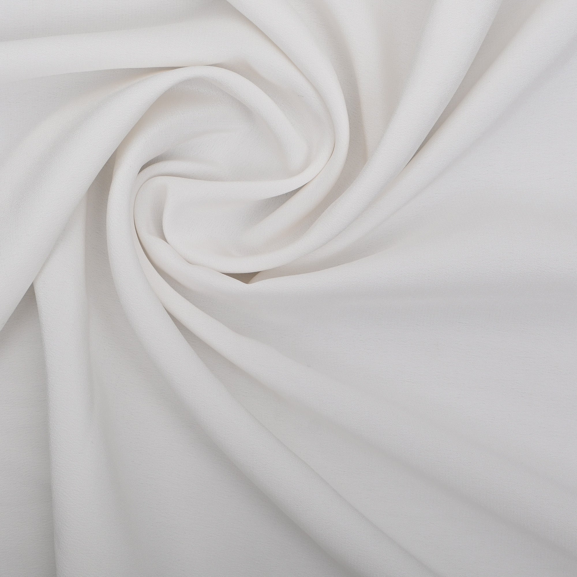 Coconut White Plain Crepe Fabric