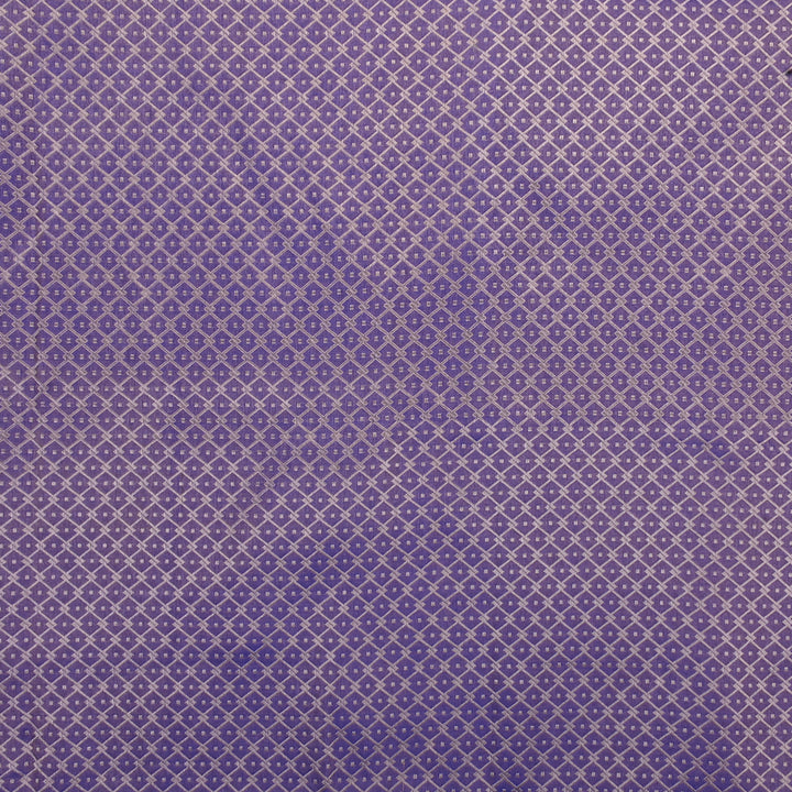 Amethyst Purple Banarasi Fabric With Geometric Weaving
