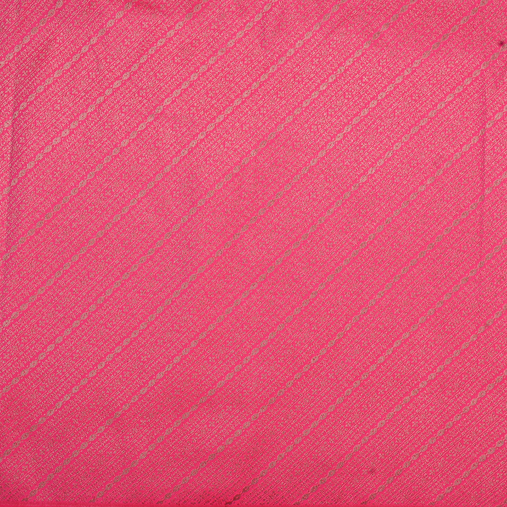 Blush Pink Banarasi Fabric With Floral Weaving