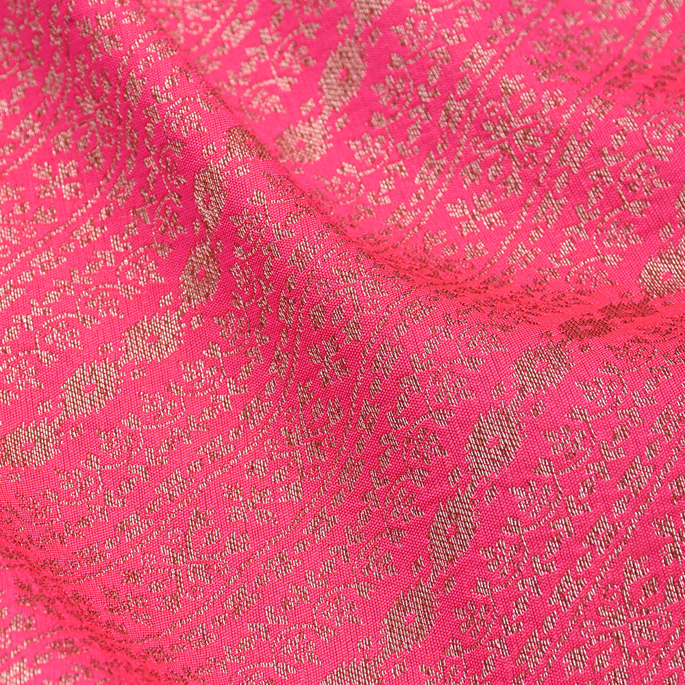 Blush Pink Banarasi Fabric With Floral Weaving