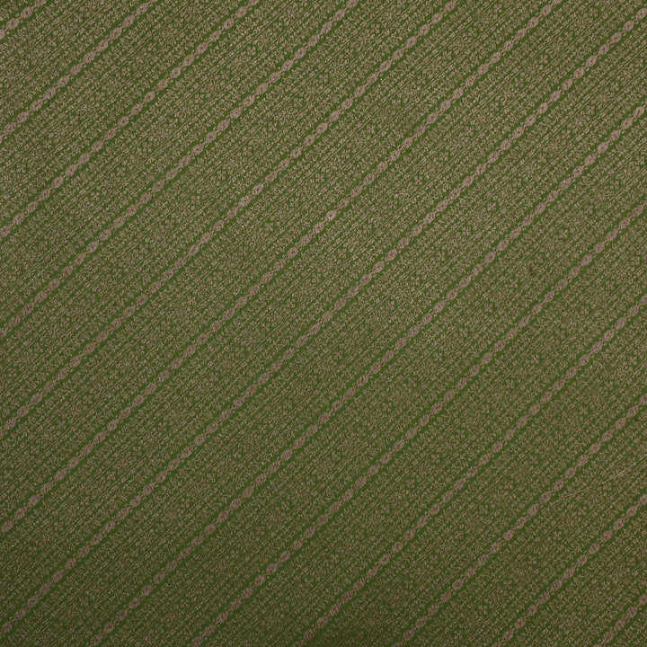 Olive Green Banarasi Fabric With Floral Weaving