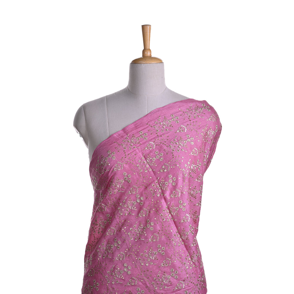 Super Pink Embroidery Tissue Fabric