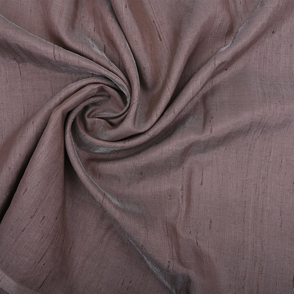 Khaki Brown Raw Silk Fabric