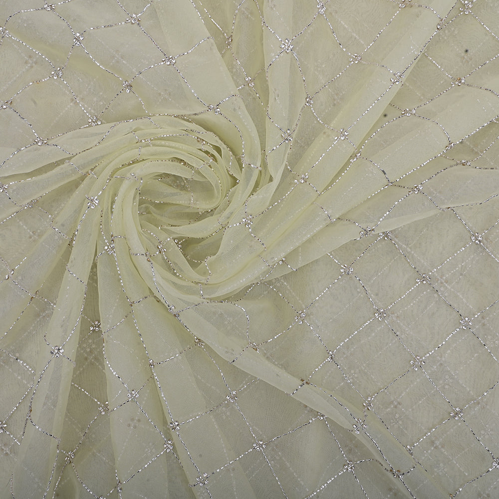 Dove White Organza Fabric