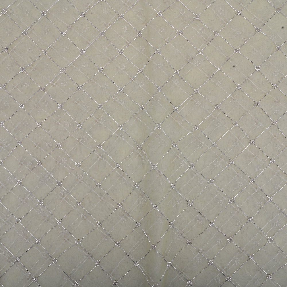 Dove White Organza Fabric