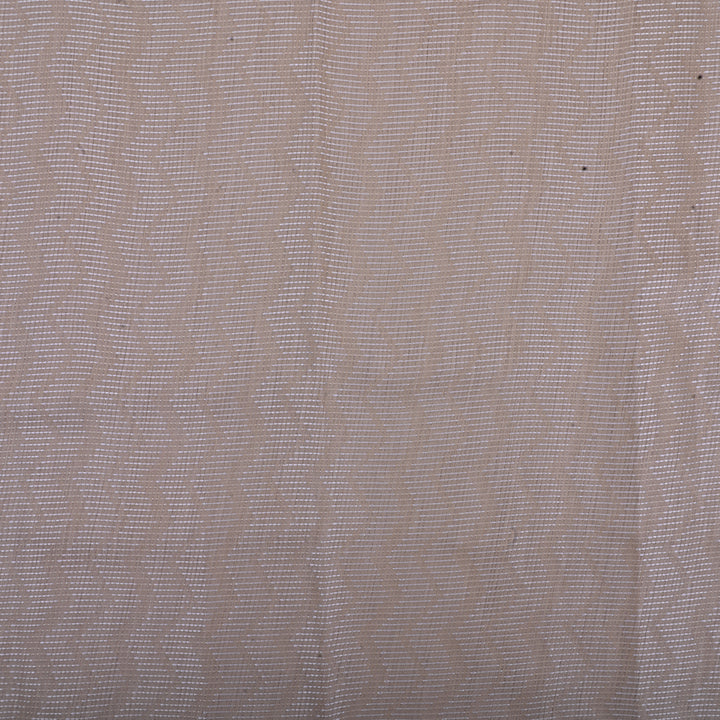 Beige Thread Embroidery Tussar Fabric