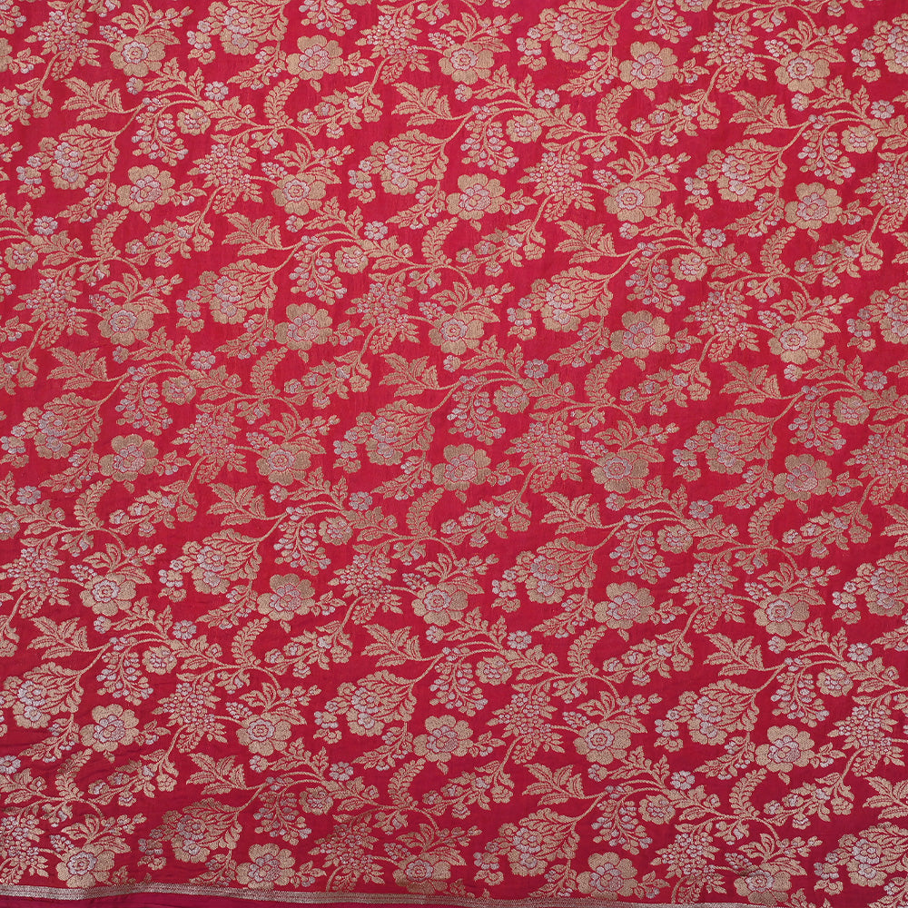 Magenta Pink Banarasi Silk Fabric